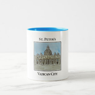 Caneca De Café Em Dois Tons Basilica de Peter, Cidade Vaticano, Itália