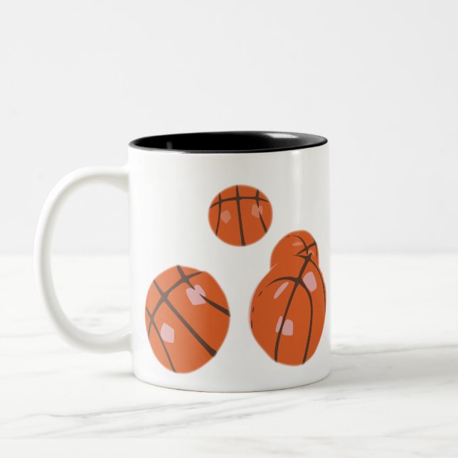 Caneca De Café Em Dois Tons basketball (Esquerda)