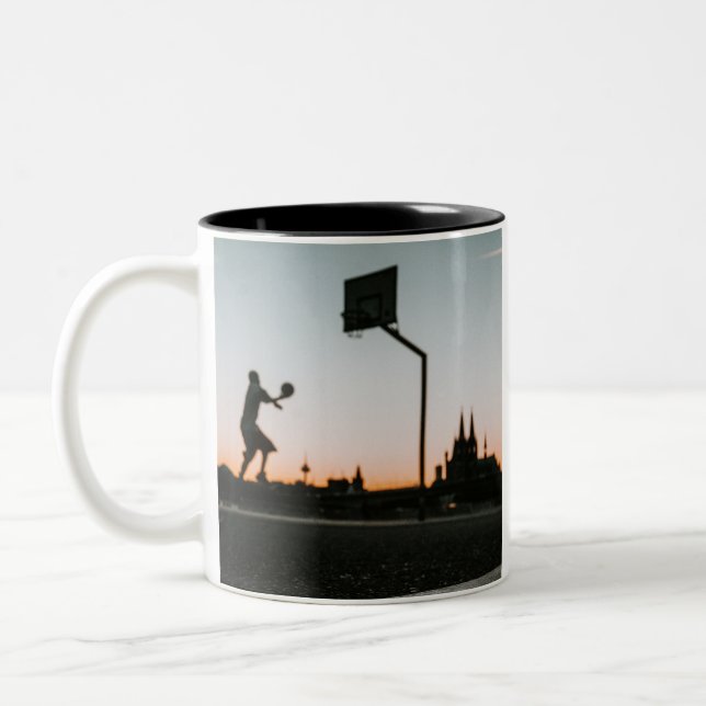 Caneca De Café Em Dois Tons Basquete (Esquerda)