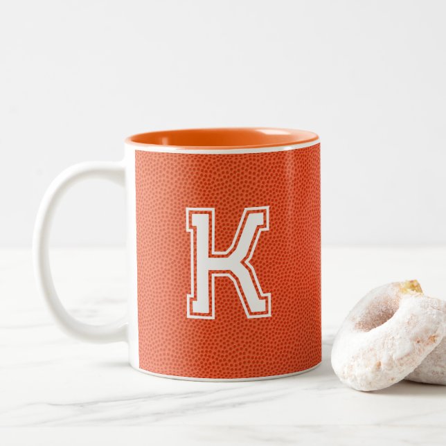 Caneca De Café Em Dois Tons Basquete Personalizado  (Com Donut)