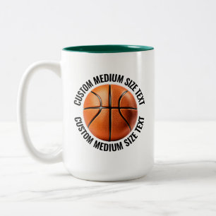 Caneca De Café Em Dois Tons Basquete & Texto Médio VERDE CAÇADOR 450ml Persona