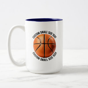 Caneca De Café Em Dois Tons Basquete & Texto Pequeno AZUL MARINHO 15oz Persona