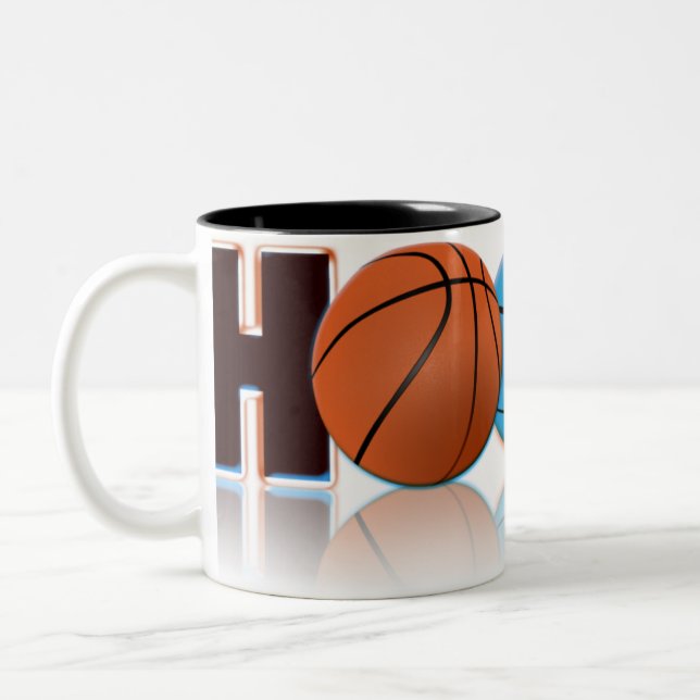Caneca De Café Em Dois Tons Basquetebol das aros (Esquerda)