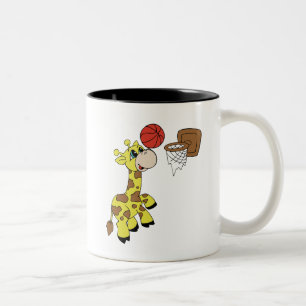 Caneca De Café Em Dois Tons Basquetebol do girafa