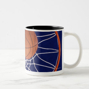 Caneca De Café Em Dois Tons basquetebol na aro