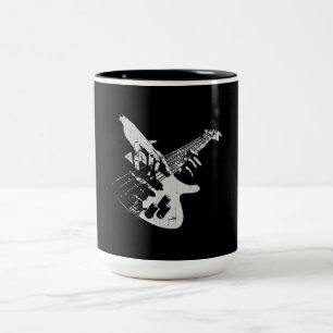 Caneca De Café Em Dois Tons Bass Guitar Player Gift Bhelp