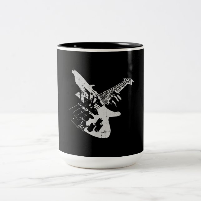 Caneca De Café Em Dois Tons Bass Guitar Player Gift Bhelp (Centro)