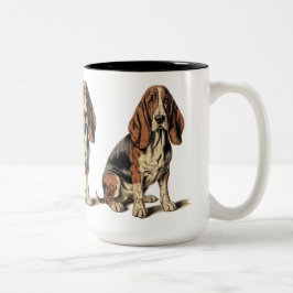 Caneca De Café Em Dois Tons Basset Hound