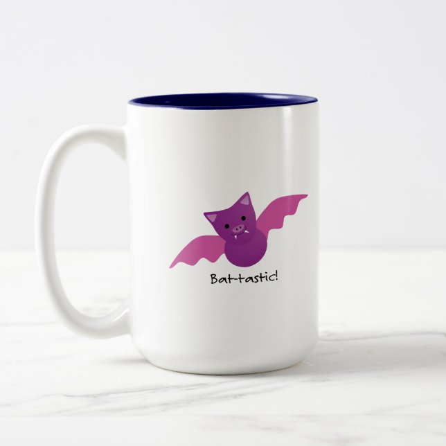 Caneca De Café Em Dois Tons Bat Rosa Batástico (Esquerda)