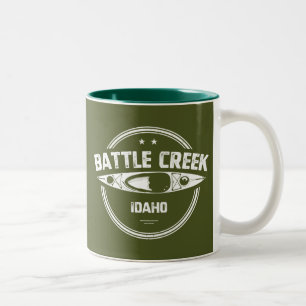 Caneca De Café Em Dois Tons Batalha De Creek Selvagem E Rio Cênico Idaho Kayak