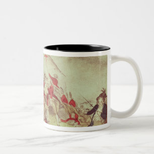 Caneca De Café Em Dois Tons Batalha no monte de depósito