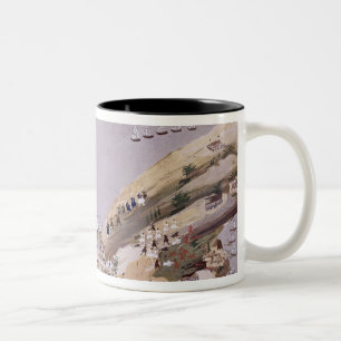 Caneca De Café Em Dois Tons Batalhas para as ilhas de Crete e de Samos, placa