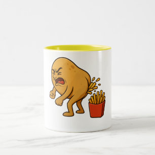 Caneca De Café Em Dois Tons Batata Francesa Que Faz Caca  l Batata Frita Engra