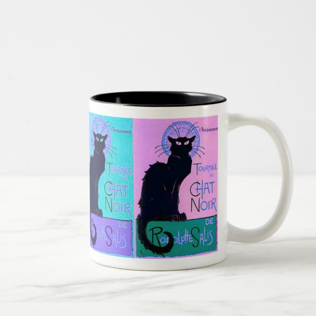 Caneca De Café Em Dois Tons Bate-papos Noir (gatos pretos) (Direita)