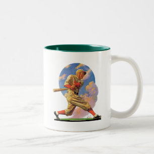 Caneca De Café Em Dois Tons Batedor de Baseball