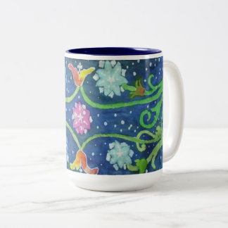 Caneca De Café Em Dois Tons batik tapeçaria