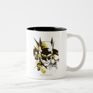 Caneca De Café Em Dois Tons Batman Cowl and Skulls