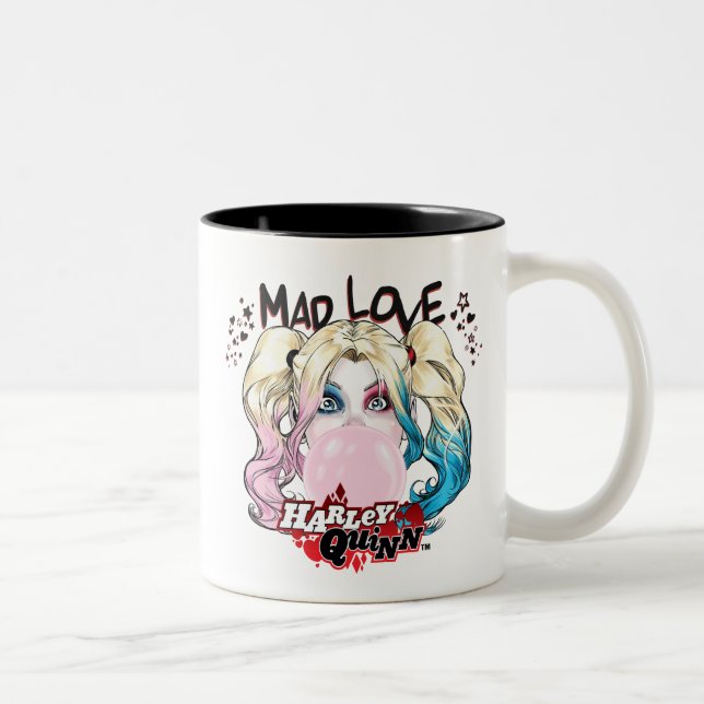 Caneca De Café Em Dois Tons Batman | Mad Love Harley Quinn Chew Bubble Gum (Direita)