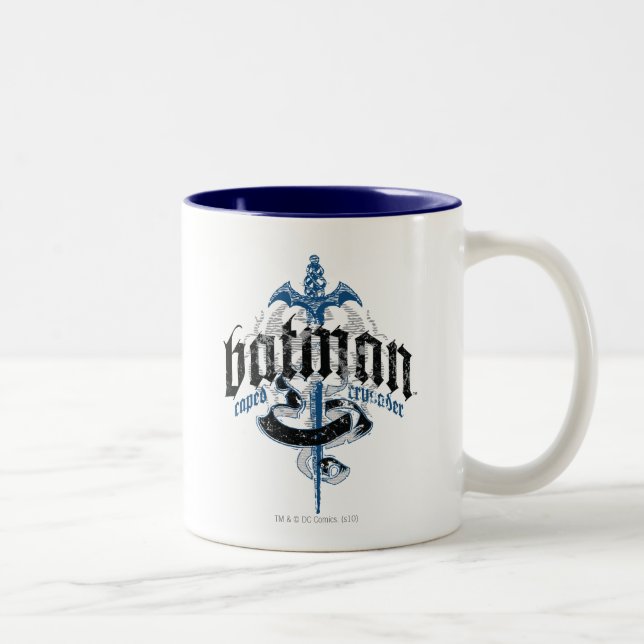 Caneca De Café Em Dois Tons Batman | Nome com logotipo de espada (Direita)