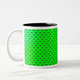 Caneca De Café Em Dois Tons Bats Pequenos Verde