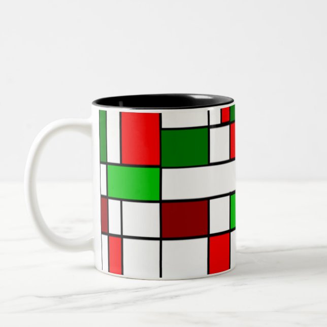Caneca De Café Em Dois Tons Bauhaus Christmas (Esquerda)