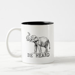 Caneca De Café Em Dois Tons Be Heard Cute Elephant