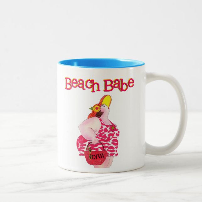 Caneca De Café Em Dois Tons "Beach Babe" (Direita)