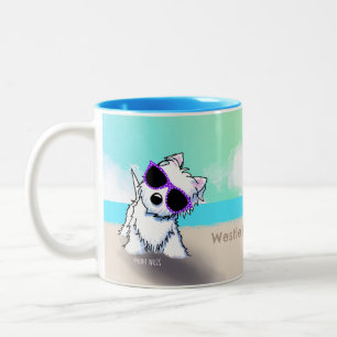 Caneca De Café Em Dois Tons Beach Westie Classic Mug, 11 oz