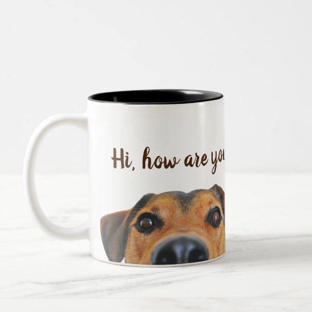 Caneca De Café Em Dois Tons Beagle Dog Como você está?Caneca (Esquerda)
