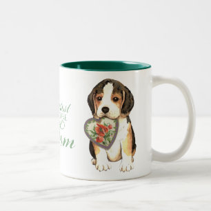Caneca De Café Em Dois Tons Beagle Heart Mãe