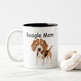 Caneca De Café Em Dois Tons Beagle Mãe Coffee Mug