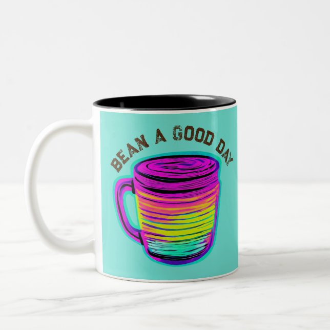 Caneca De Café Em Dois Tons Bean A Good Day Coffee Lovers (Esquerda)