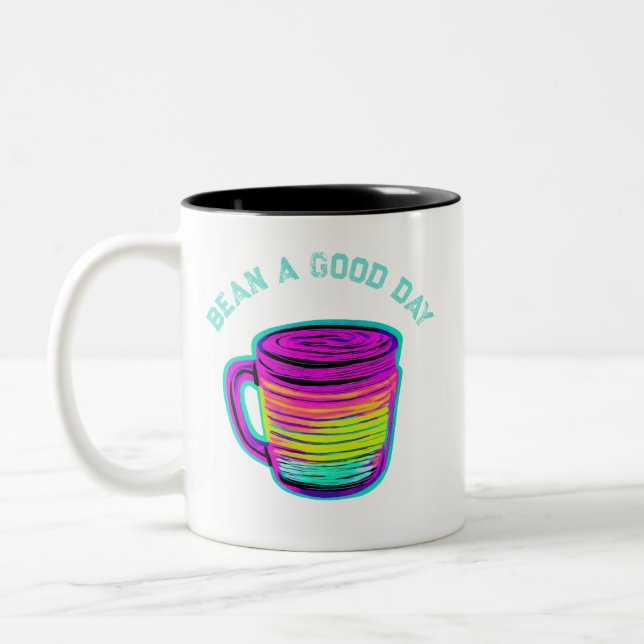 Caneca De Café Em Dois Tons Bean um bom dia para amantes de café (Esquerda)
