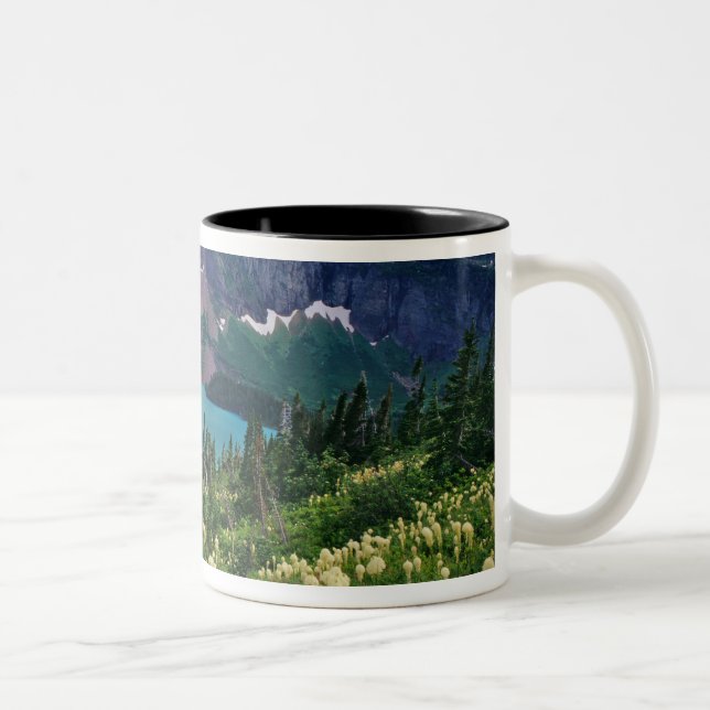 Caneca De Café Em Dois Tons Beargrass acima do Lago Grinnell no Many (Direita)
