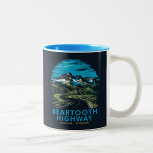 Caneca De Café Em Dois Tons Beartooth Highway Montana Wyoming