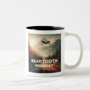 Caneca De Café Em Dois Tons Beartooth Highway Montana Wyoming Eagle