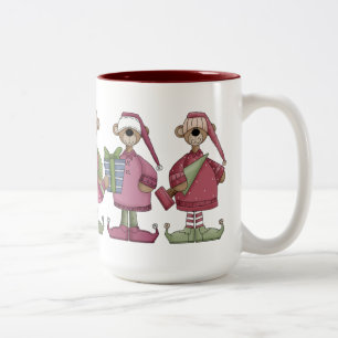 Caneca De Café Em Dois Tons Beary Felry Christmas Mug