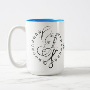 Caneca De Café Em Dois Tons Beauticista de Cabelo Personalizado