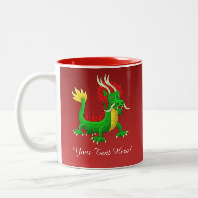Caneca De Café Em Dois Tons Beautiful Chinese Dragon (Esquerda)