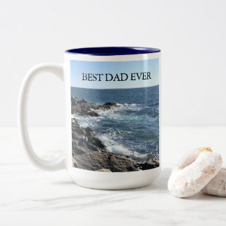Caneca De Café Em Dois Tons Beautiful Ocean Photo Best Dad Ever Seashore