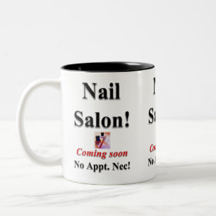 Caneca De Café Em Dois Tons Beauty Salon, Barbershop, Tanning, Nail Salon Mugs