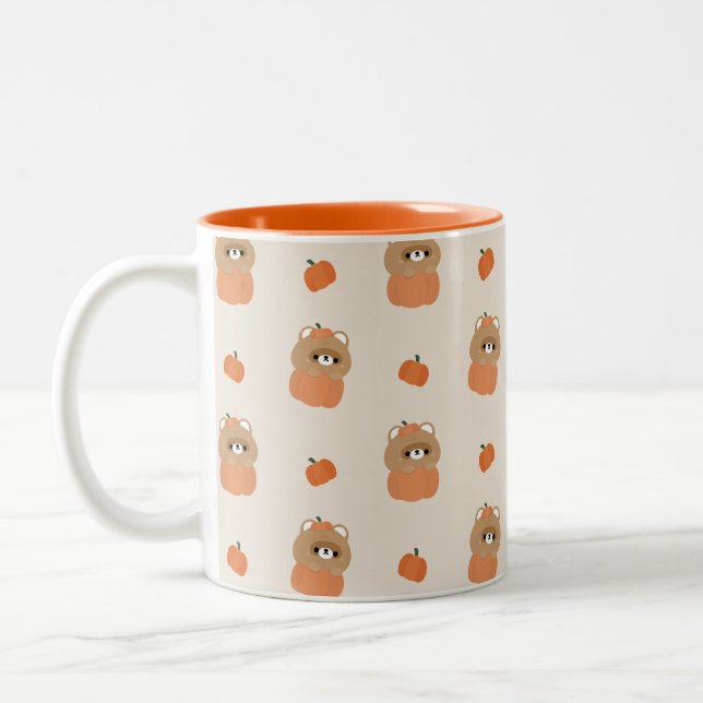 Caneca De Café Em Dois Tons Beaver Halloween (Esquerda)