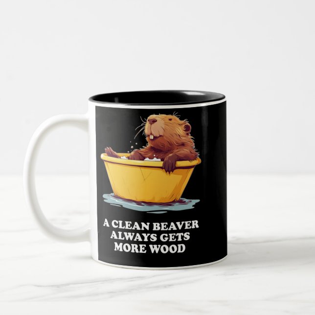 Caneca De Café Em Dois Tons Beaver Lover Bath (Esquerda)