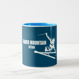 Caneca De Café Em Dois Tons Beaver Mountain Resort Utah Skier