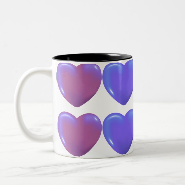 Caneca De Café Em Dois Tons Bebê Blanket Hearts Purple (Esquerda)