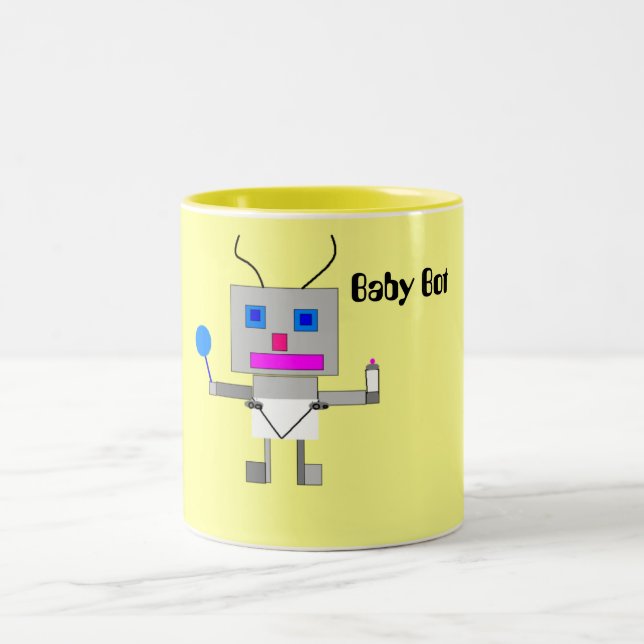 Caneca De Café Em Dois Tons Bebê Bot (Centro)