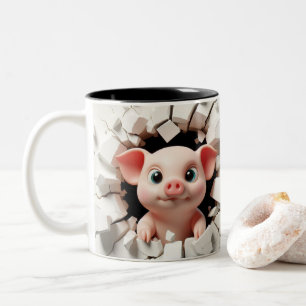 Caneca De Café Em Dois Tons Bebê Cachorro Quente De Café De Cacau 3D