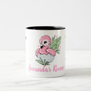 Caneca De Café Em Dois Tons Bebê Chic Flamingo, Estrelas, Princesa