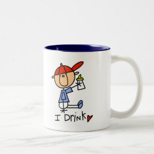 Caneca De Café Em Dois Tons Bebê em forma de palito Eu Bebo Camisetas e Presen
