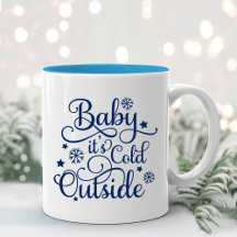 Bebê Está Frio Lá Fora Azul Marinho Script Feriado